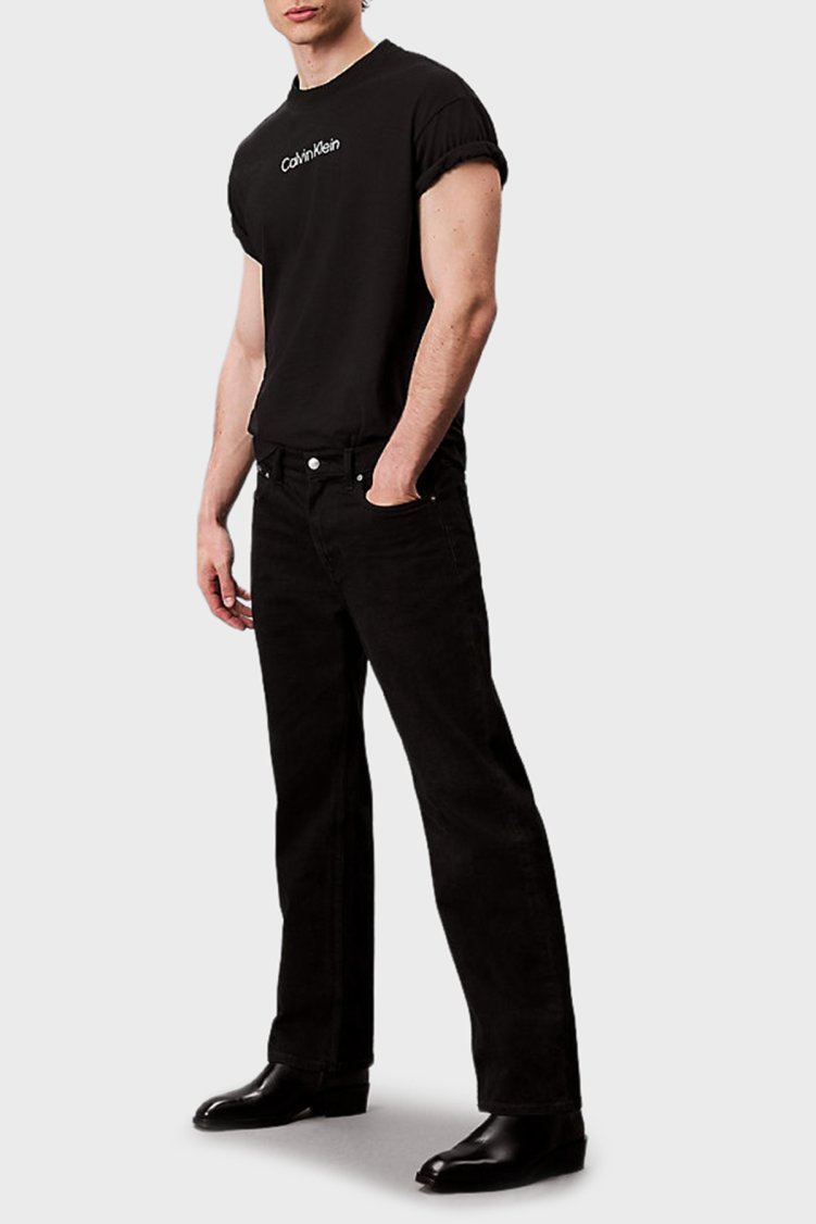 Calvin Klein Regular Fit Pamuklu Logo Baskılı LV04LD230GUB1 Erkek T Shirt LV04LD230G UB1 Siyah - Calvin Klein (1)