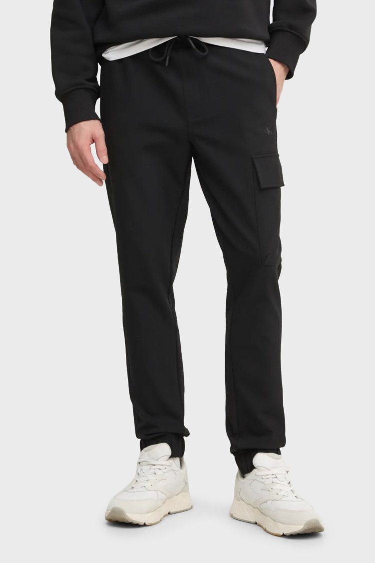 Calvin Klein Regular Fit Ribanalı Paça Kargo J30J326765BEH Erkek Pantolon J30J326765 BEH SİYAH - Calvin Klein