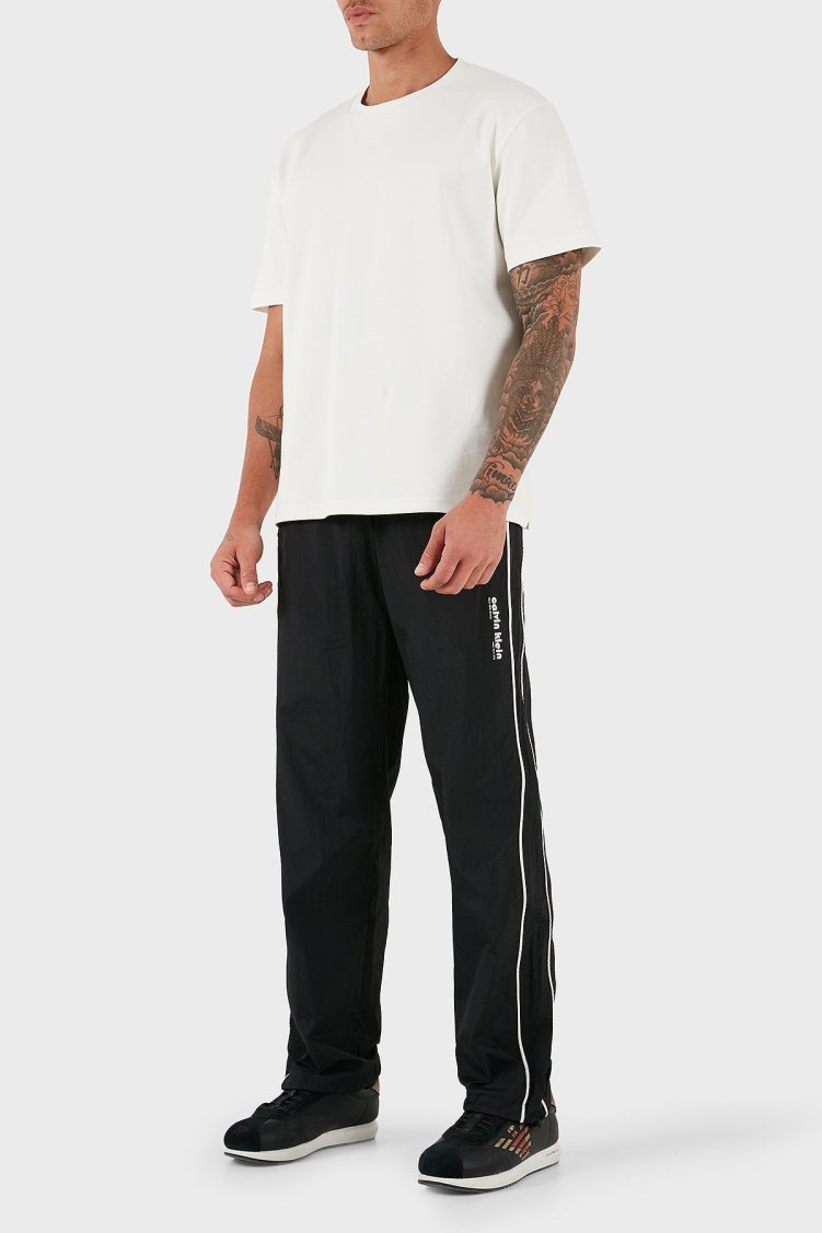 Calvin Klein Relaxed Fit Normal Bel Ribanalı Paça Çizgi Detaylı LV04RC522GUB1 Erkek Pantolon LV04RC522G UB1 SİYAH - Calvin Klein (1)