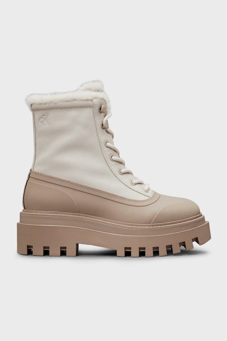 Calvin Klein Renk Bloklu Tırtıklı Platform Taban YW0YW015570HG Bayan Bot YW0YW01557 0HG BEJ - Calvin Klein