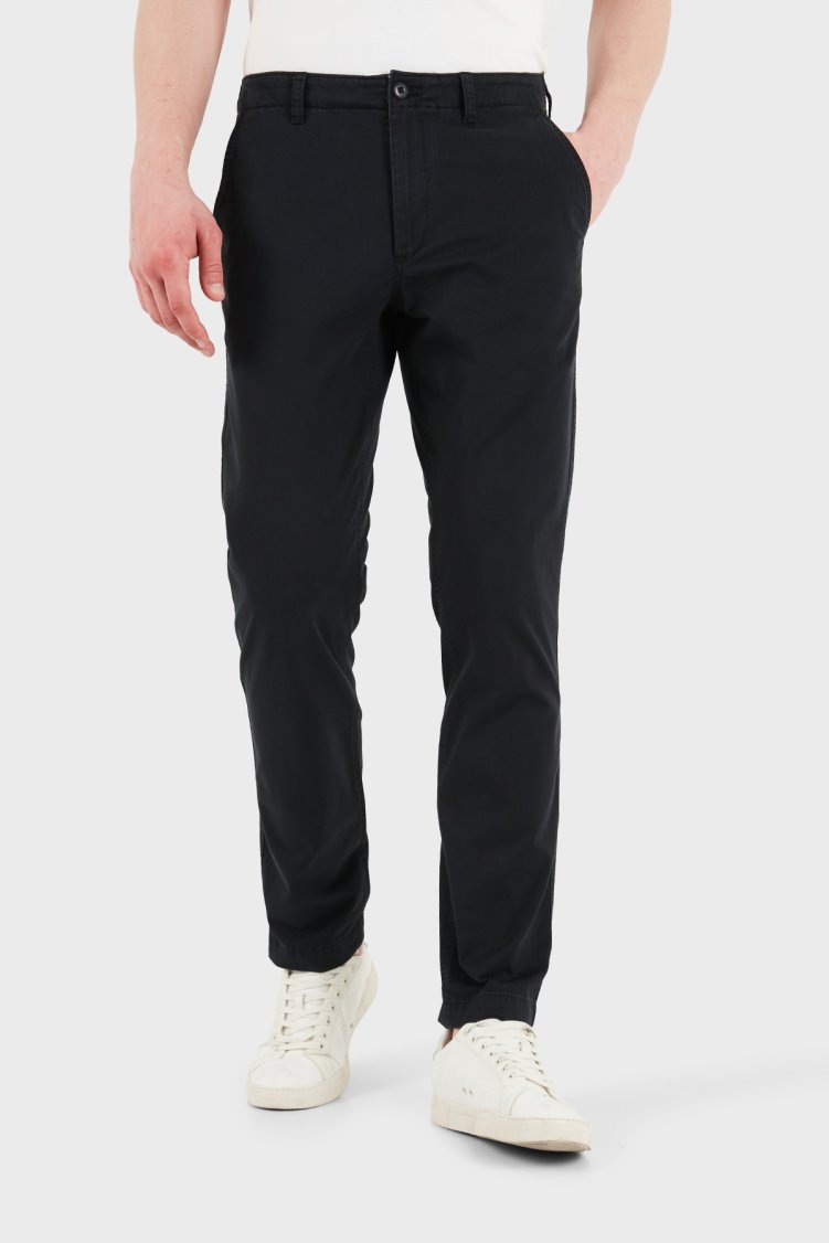 Calvin Klein Slim Fit Dar Paça Chino LV04RF618GUB1 Erkek Pantolon LV04RF618G UB1 SİYAH - Calvin Klein