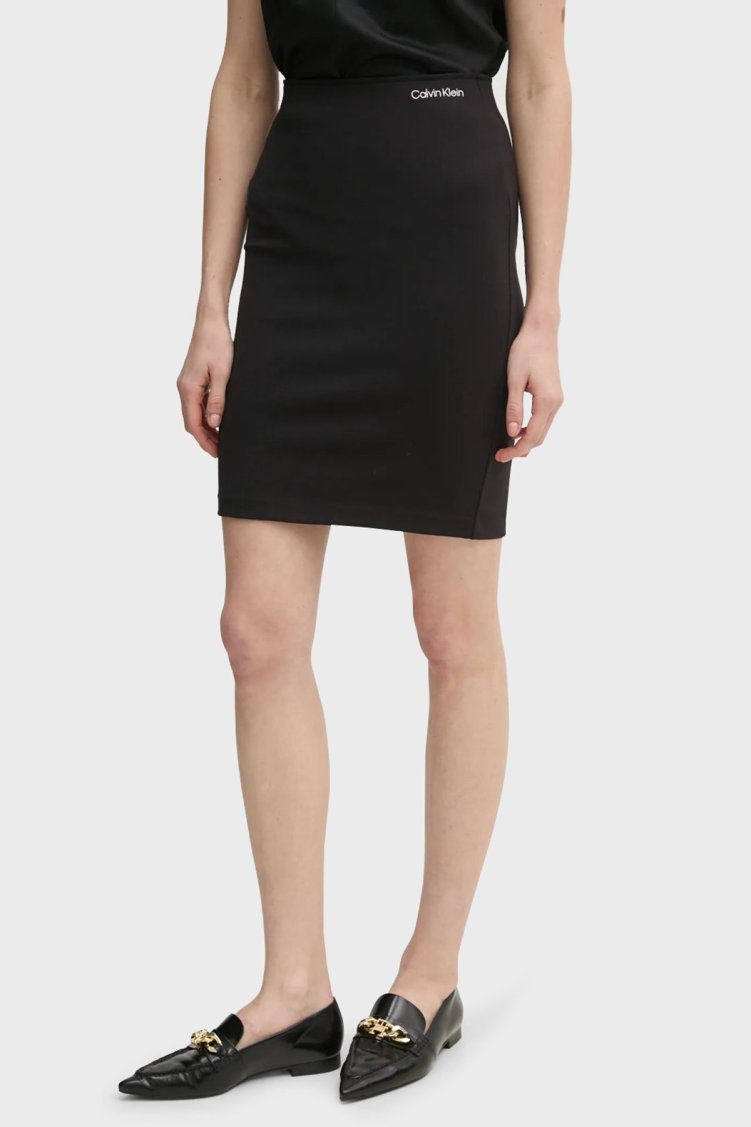 Calvin Klein Slim Fit Yüksek Bel Mini Boy Kalem J20J224862BEH Bayan Etek J20J224862 BEH SİYAH - Calvin Klein (1)