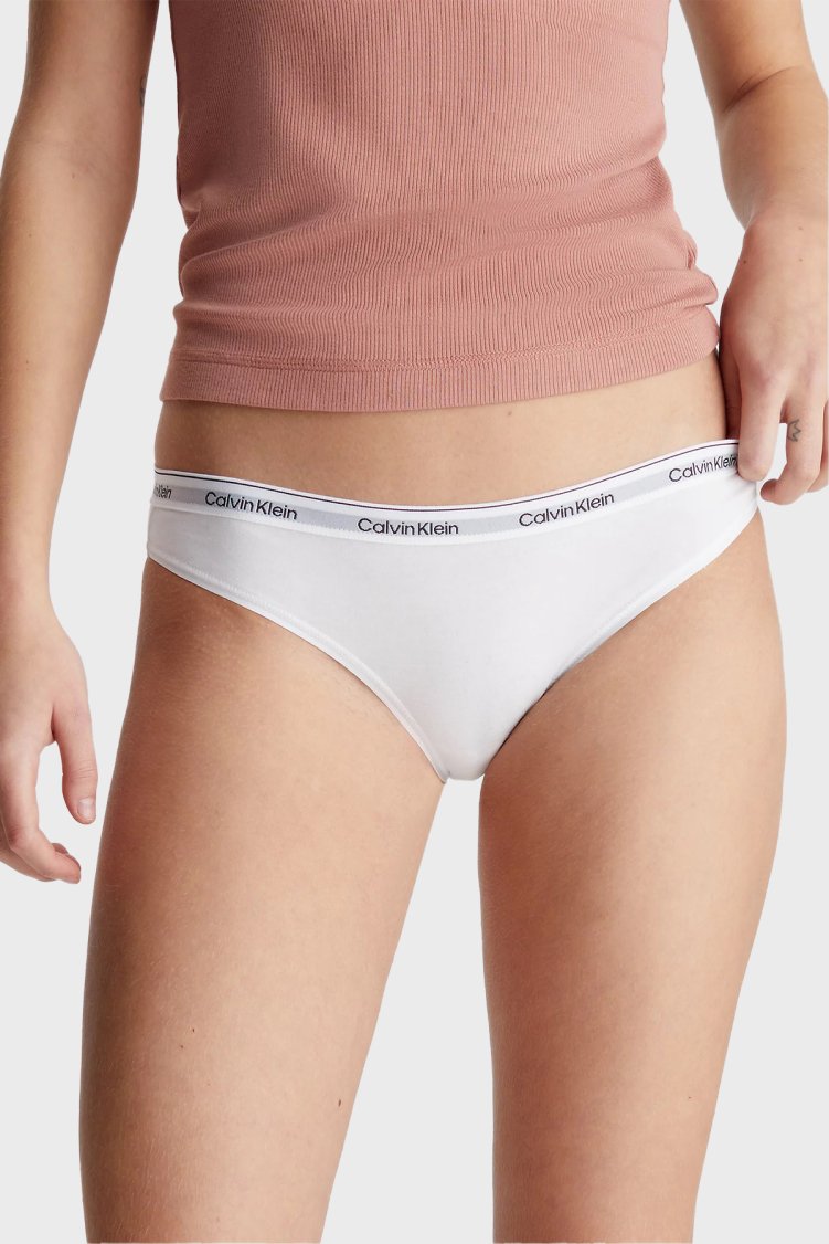 Calvin Klein Streç Pamuklu Düşük Bel 3 Pack 000QD5207E100 Kadın Külot 000QD5207E 100 BEYAZ - Calvin Klein (1)