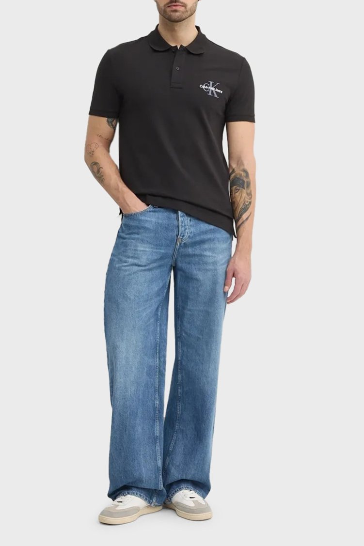 Calvin Klein Streç Pamuklu Regular Fit Düğmeli J30J3256640GM Erkek Polo Yaka T Shirt J30J325664 0GM SİYAH - Calvin Klein (1)