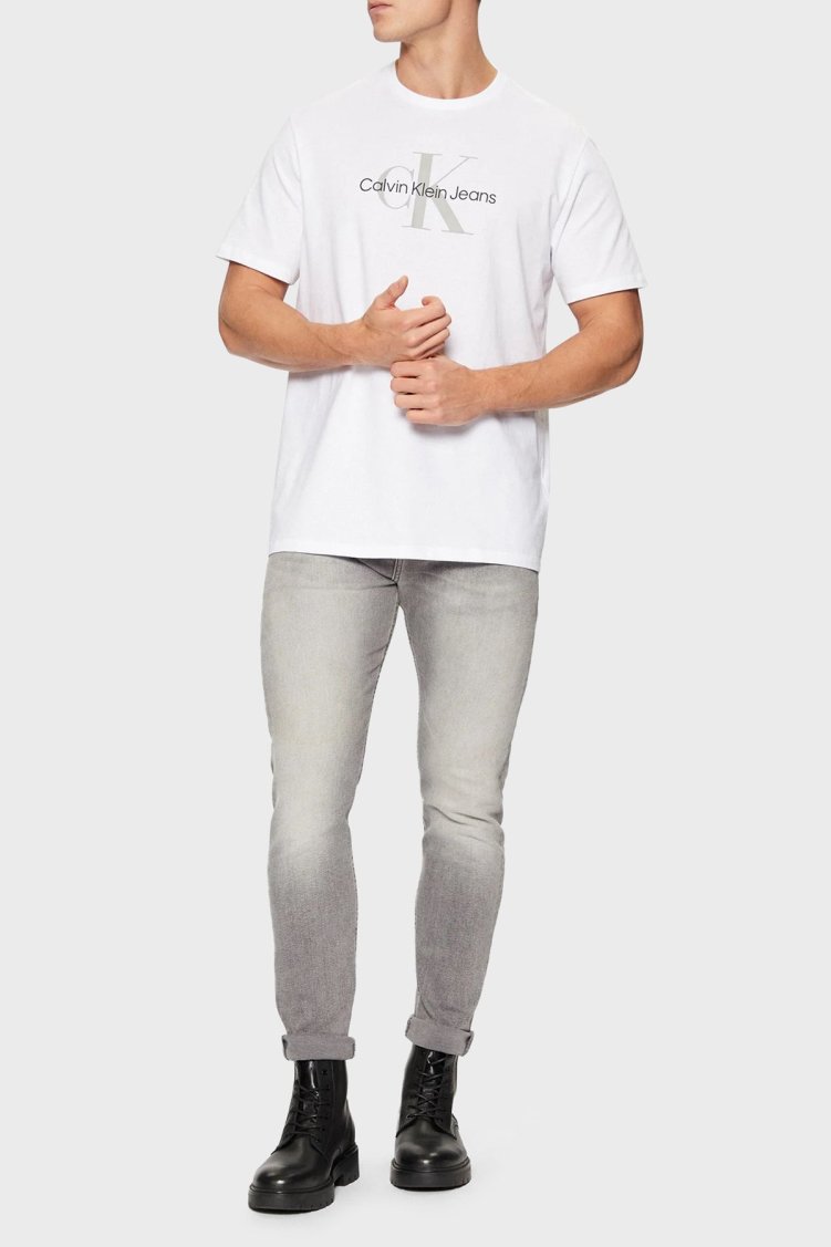 Calvin Klein Streç Pamuklu Skinny Fit Normal Bel Dar Paça Jeans J30J3265621BZ Erkek Kot Pantolon J30J326562 1BZ GRİ - Calvin Klein (1)