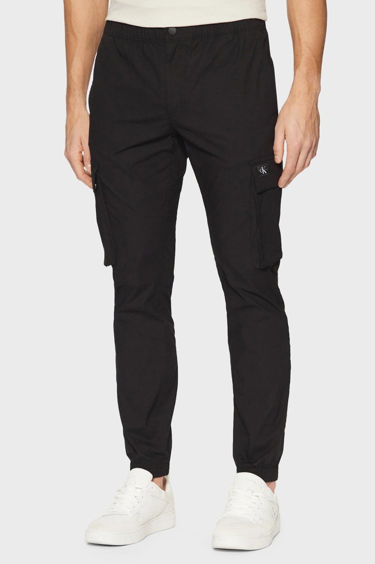 Calvin Klein Streç Pamuklu Skinny Fit Normal Bel Jogger J30J327614BEH Erkek Pantolon J30J327614 BEH SİYAH - Calvin Klein