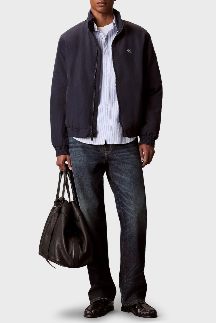Calvin Klein Su Geçirmez Logolu Regular Fit LV04RG500GCEF Erkek Mont LV04RG500G CEF LACİVERT - Calvin Klein (1)