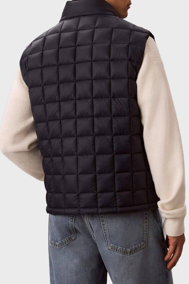 Calvin Klein Su İtici Kapitoneli Dik Yaka Hafif Şişme LV04RG507GCEF Erkek Yelek LV04RG507G CEF Lacivert - Calvin Klein (1)