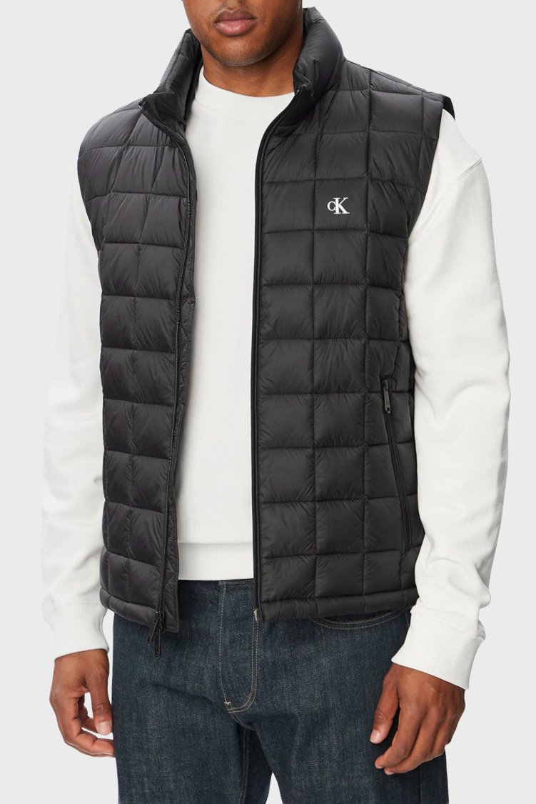 Calvin Klein Su İtici Kapitoneli Dik Yaka Hafif Şişme LV04RG507GUB1 Erkek Yelek LV04RG507G UB1 Siyah - Calvin Klein