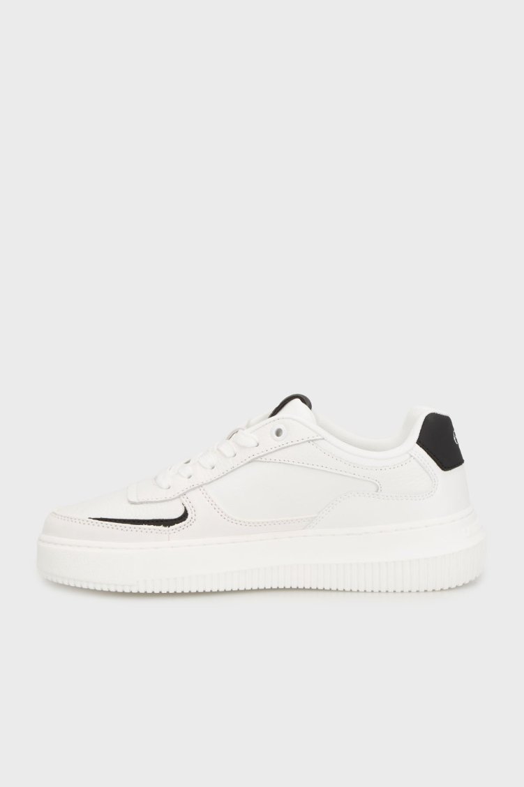 Calvin Klein Süet Detaylı Logolu Sneaker YW0YW0200101W Bayan Ayakkabı YW0YW02001 01W BEYAZ-SİYAH - Calvin Klein (1)