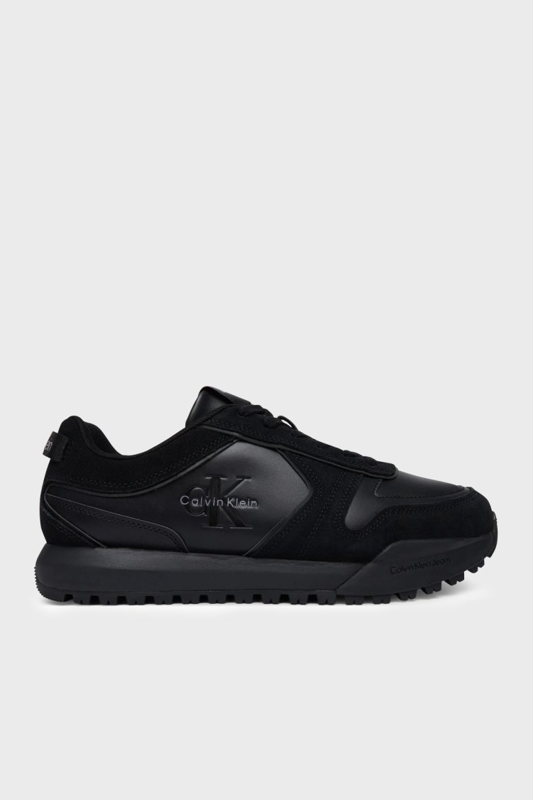 Calvin Klein Süet Detaylı Sneaker YM0YM014610GJ Erkek Ayakkabı YM0YM01461 0GJ Siyah - Calvin Klein
