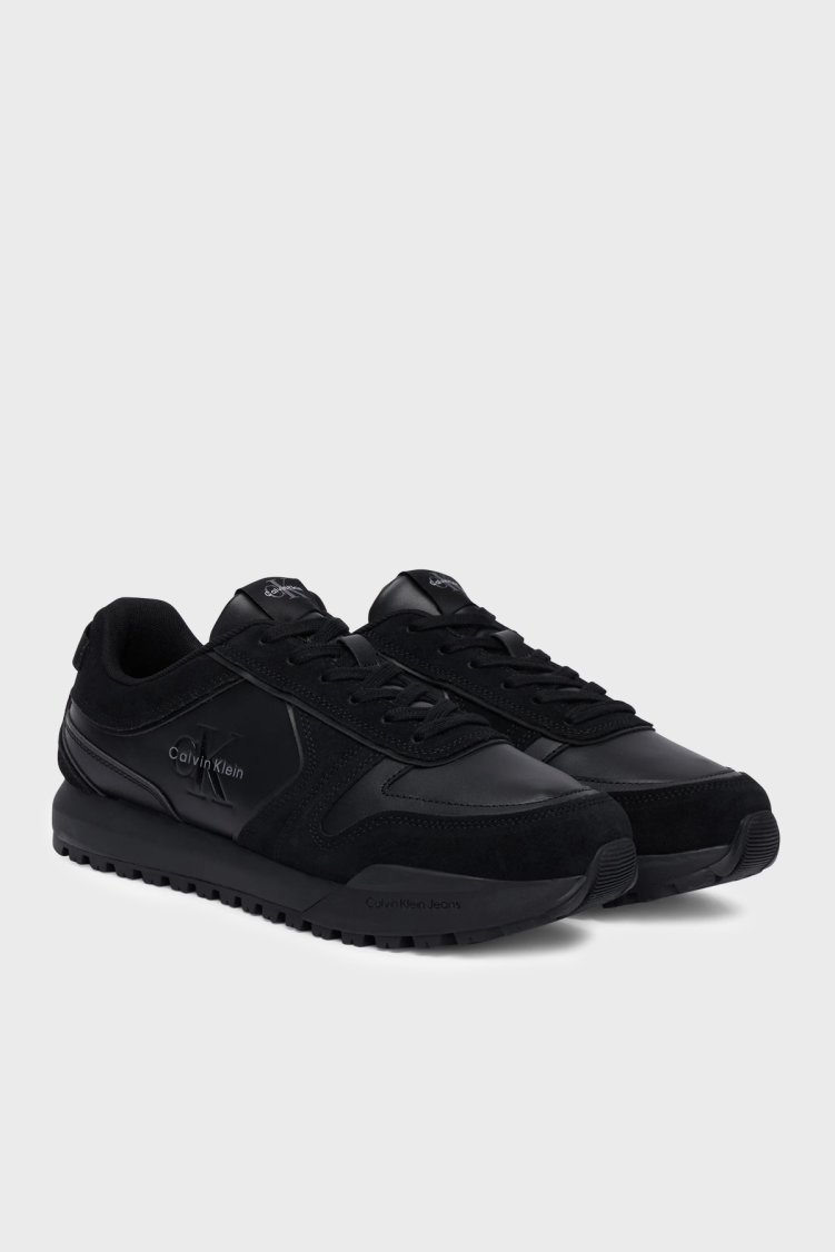 Calvin Klein Süet Detaylı Sneaker YM0YM014610GJ Erkek Ayakkabı YM0YM01461 0GJ Siyah - Calvin Klein (1)