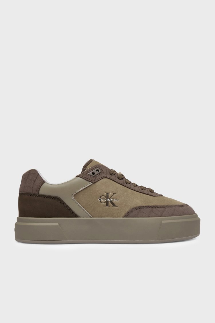 Calvin Klein Süet Logolu HM0HM024500HY Erkek Ayakkabı HM0HM02450 0HY Haki - Calvin Klein