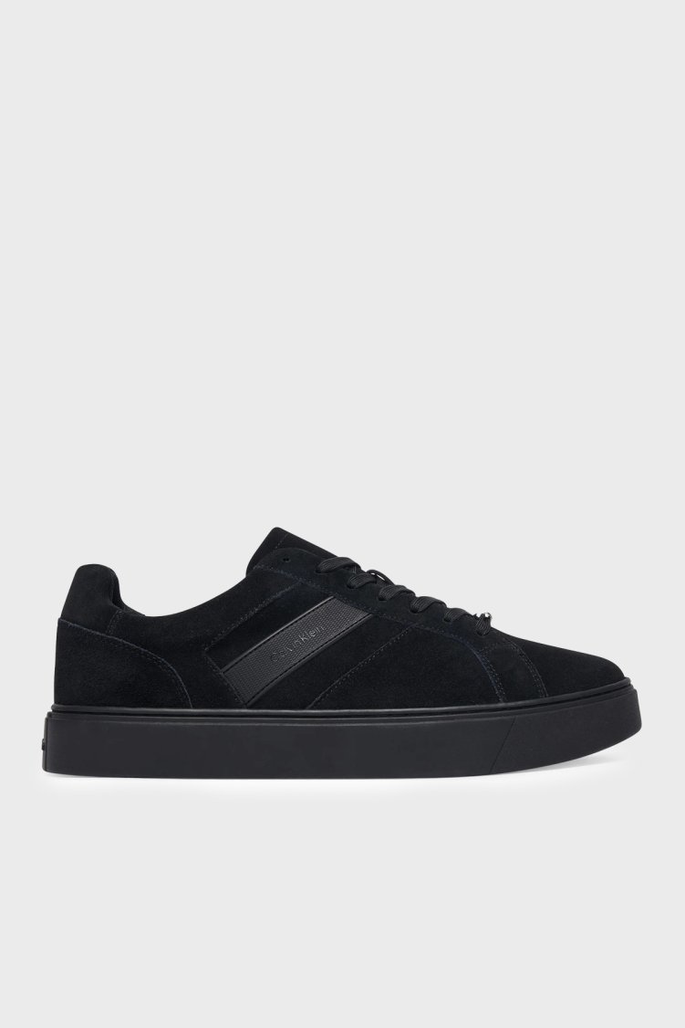 Calvin Klein Süet Logolu Sneaker Erkek Ayakkabı HM0HM02200 0GJ SİYAH - Calvin Klein