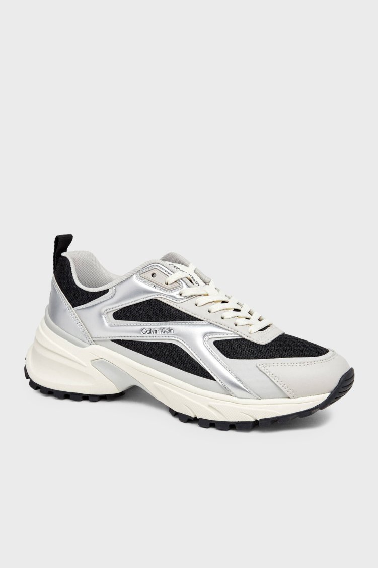 Calvin Klein Süet Logolu Sneaker HW0HW0314001R Kadın Ayakkabı HW0HW03140 01R SİYAH - Calvin Klein
