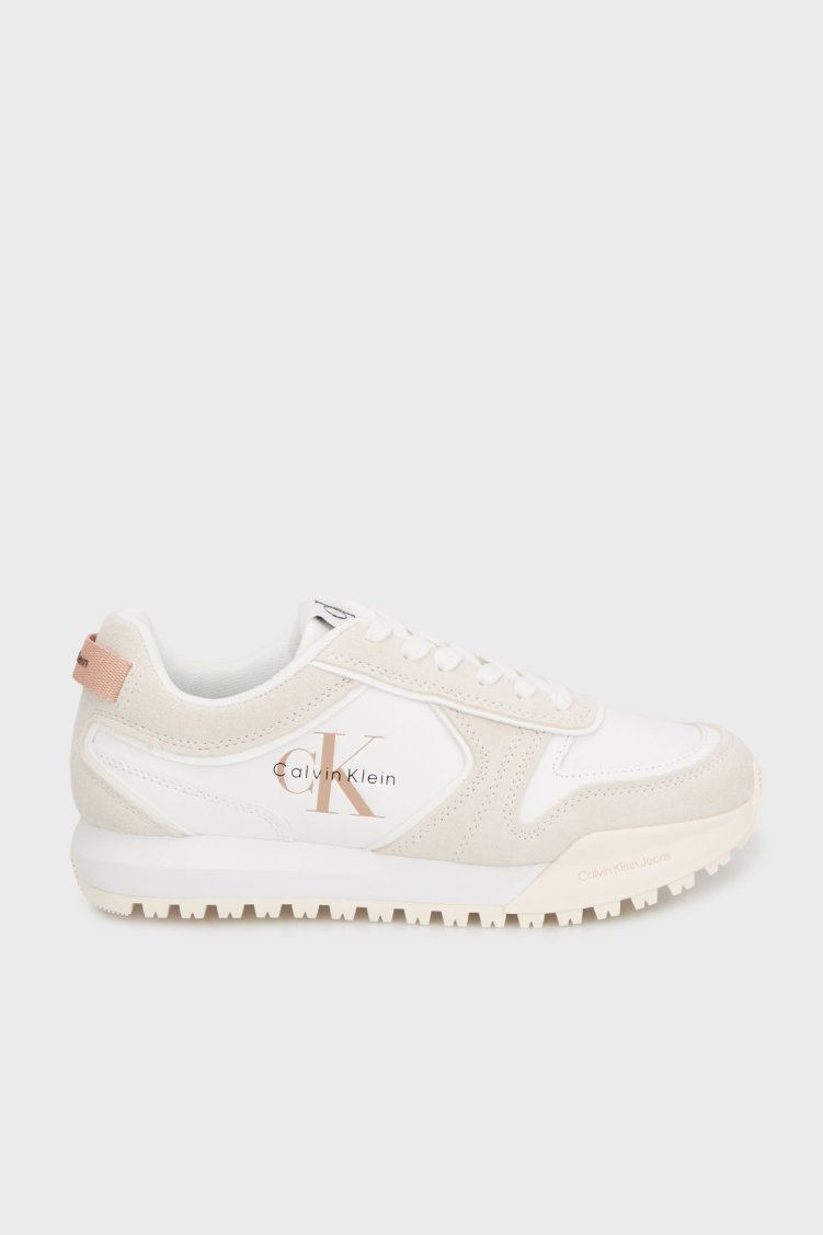 Calvin Klein Süet Logolu Sneaker YW0YW0205205P Kadın Ayakkabı YW0YW02052 05P BEYAZ - Calvin Klein