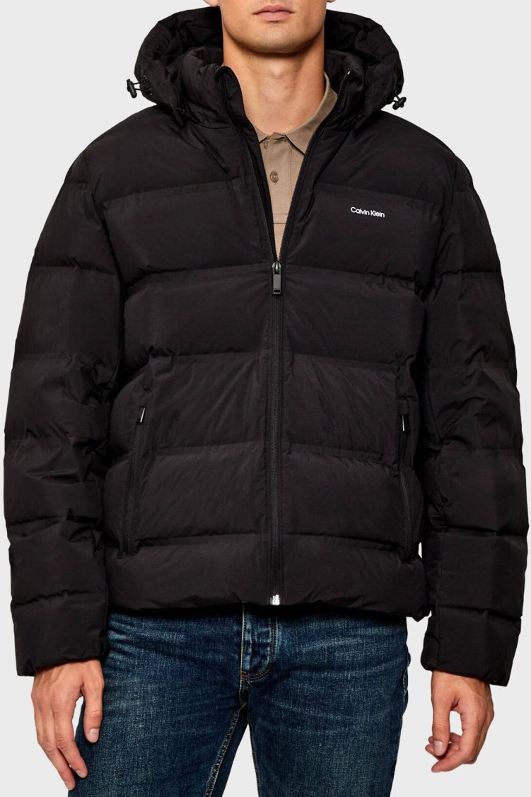 Calvin Klein Suya Dayanıklı Regular Fit Çıkarılabilir Kapüşonlu Şişme LV04LD517GUB1 Erkek Mont LV04LD517G UB1 SİYAH - Calvin Klein