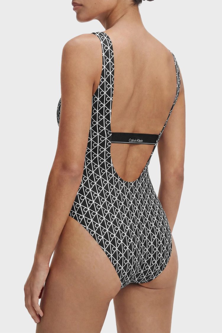 Calvin Klein Tamamı Logolu LV00Q6120532N Kadın Mayo LV00Q61205 32N SİYAH-BEYAZ - Calvin Klein (1)