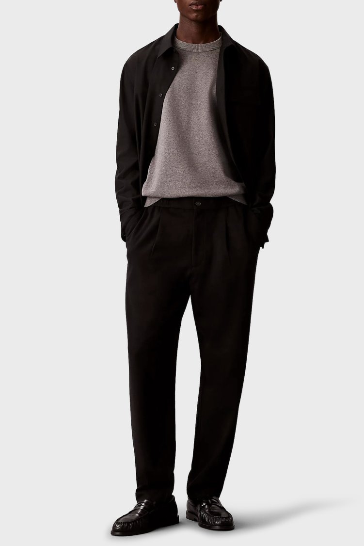 Calvin Klein Tapered Fit Normal Bel Daralan Paça LV04LF607GUB1 Erkek Pantolon LV04LF607G UB1 SİYAH - Calvin Klein (1)