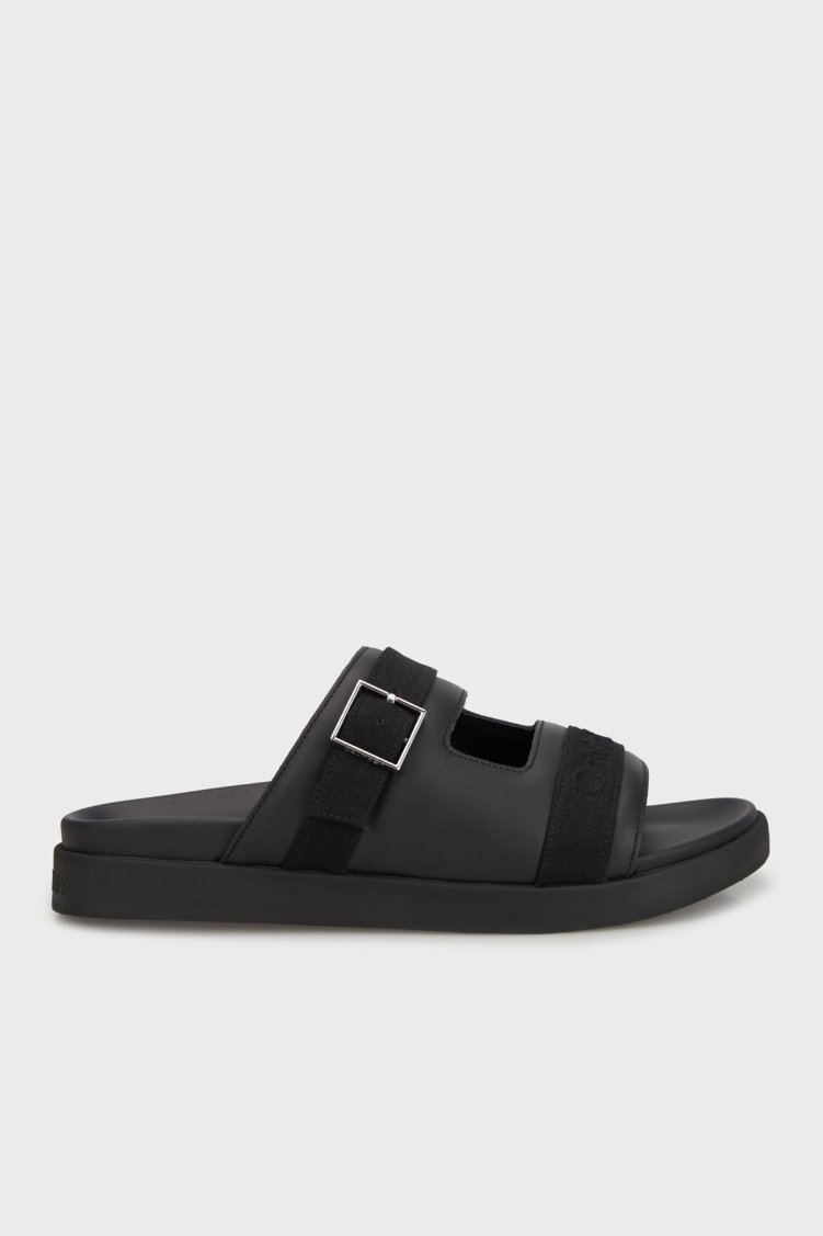 Calvin Klein Toka Detaylı Logolu HM0HM01755BEH Erkek Sandalet HM0HM01755 BEH SİYAH - Calvin Klein