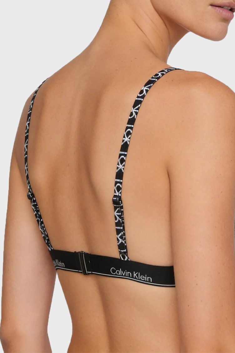 Calvin Klein Üçgen Logolu LV00Q6120832N Kadın Bikini Üstü LV00Q61208 32N SİYAH-BEYAZ - Calvin Klein (1)