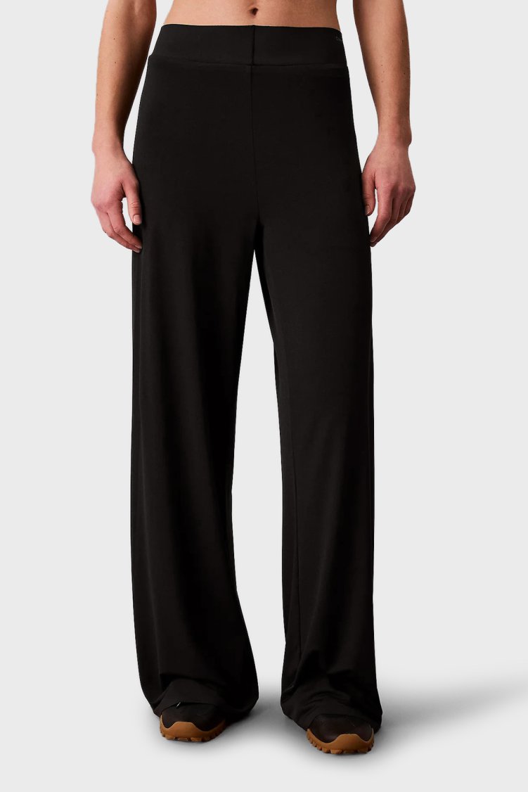 Calvin Klein Wide Leg Fit Logolu Yüksek Bel LVGWS6P654UB1 Bayan Pantolon LVGWS6P654 UB1 SİYAH - Calvin Klein
