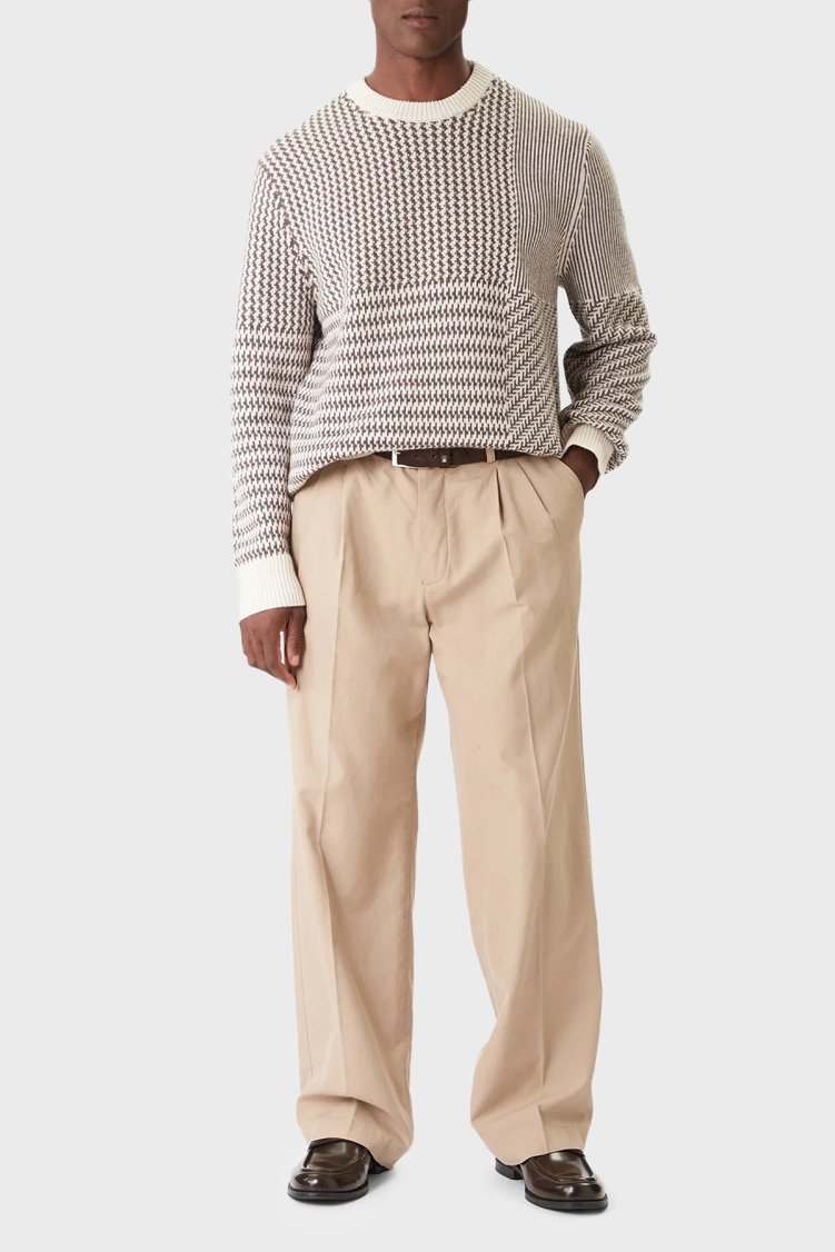 Calvin Klein Yünlü Regular Fit Bisiklet Yaka Örme LV04LD306GGPF Erkek Kazak LV04LD306G GPF KAHVE - Calvin Klein (1)