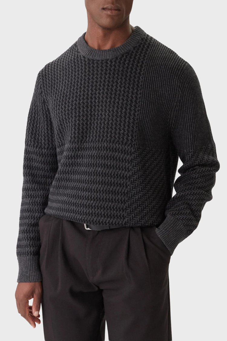 Calvin Klein Yünlü Regular Fit Bisiklet Yaka Örme LV04LD306GP81 Erkek Kazak LV04LD306G P81 GRİ - Calvin Klein