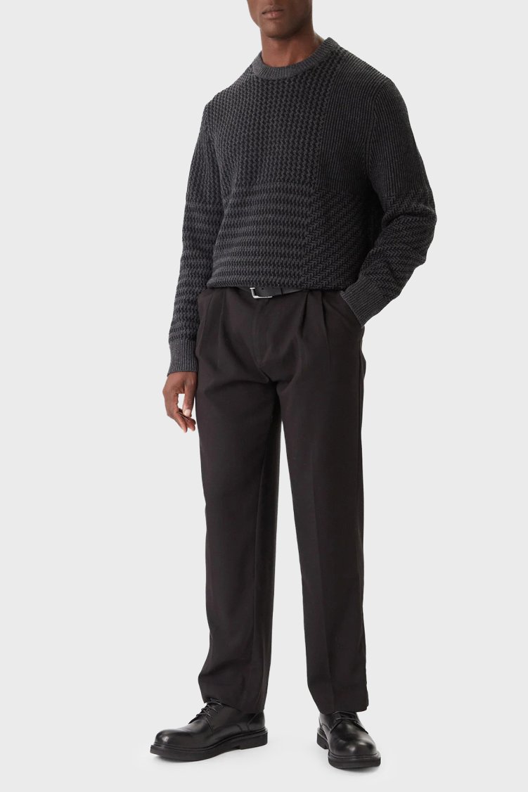 Calvin Klein Yünlü Regular Fit Bisiklet Yaka Örme LV04LD306GP81 Erkek Kazak LV04LD306G P81 GRİ - Calvin Klein (1)