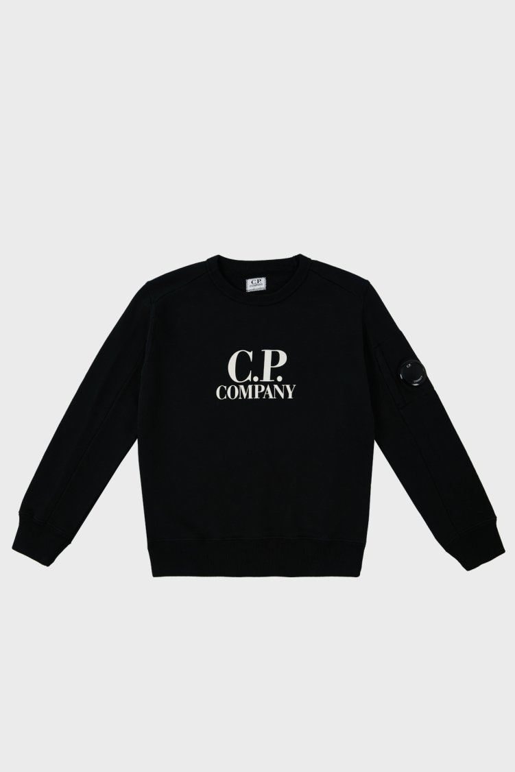C.P. Company Pamuklu Bisiklet Yaka Çocuk Sweat 10CKSS058 003569W 999 SİYAH - C.P. Company