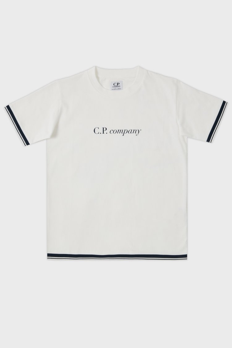 C.P. Company Pamuklu Bisiklet Yaka Çocuk T Shirt 10CKTS048 005792W 103 BEYAZ - C.P. Company
