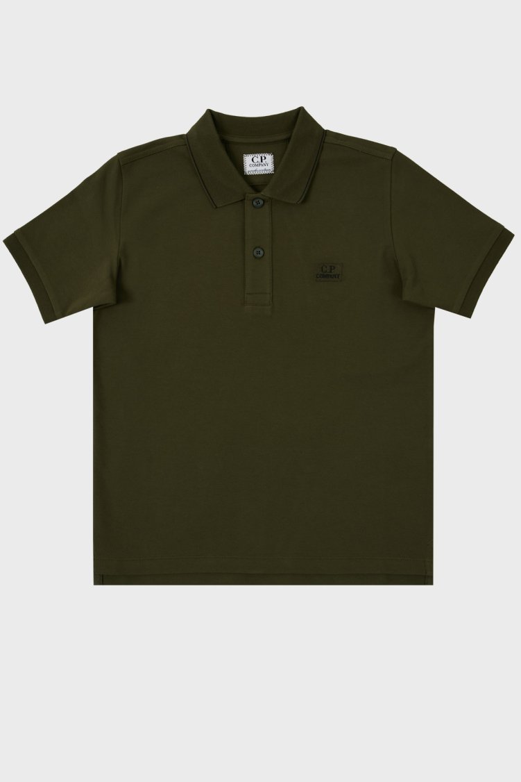 C.P. Company Streç Pamuklu Çocuk Polo Yaka T Shirt 10CKPL023 005263W 683 HAKİ - C.P. Company