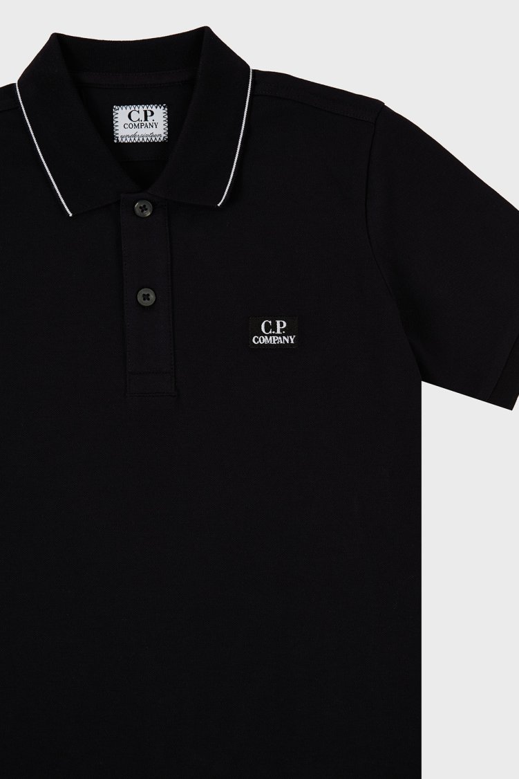 C.P. Company Streç Pamuklu Çocuk Polo Yaka T Shirt 10CKPL023 005263W 999 SİYAH - C.P. Company (1)