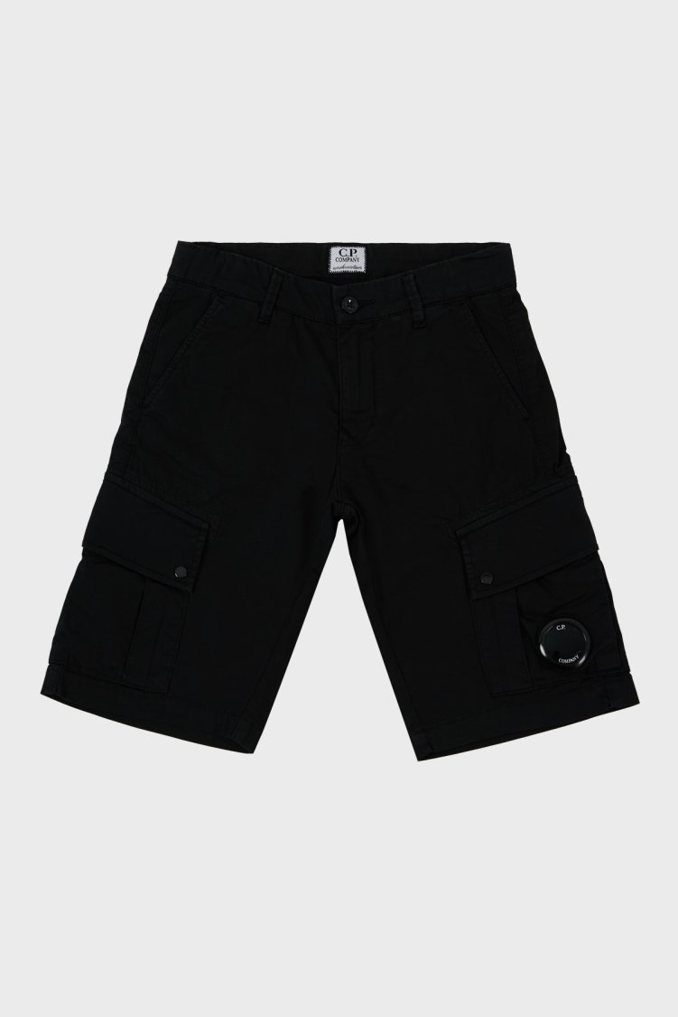 C.P. Company Streç Pamuklu Kargo Çocuk Short 10CKBE085 005400G 999 SİYAH - C.P. Company