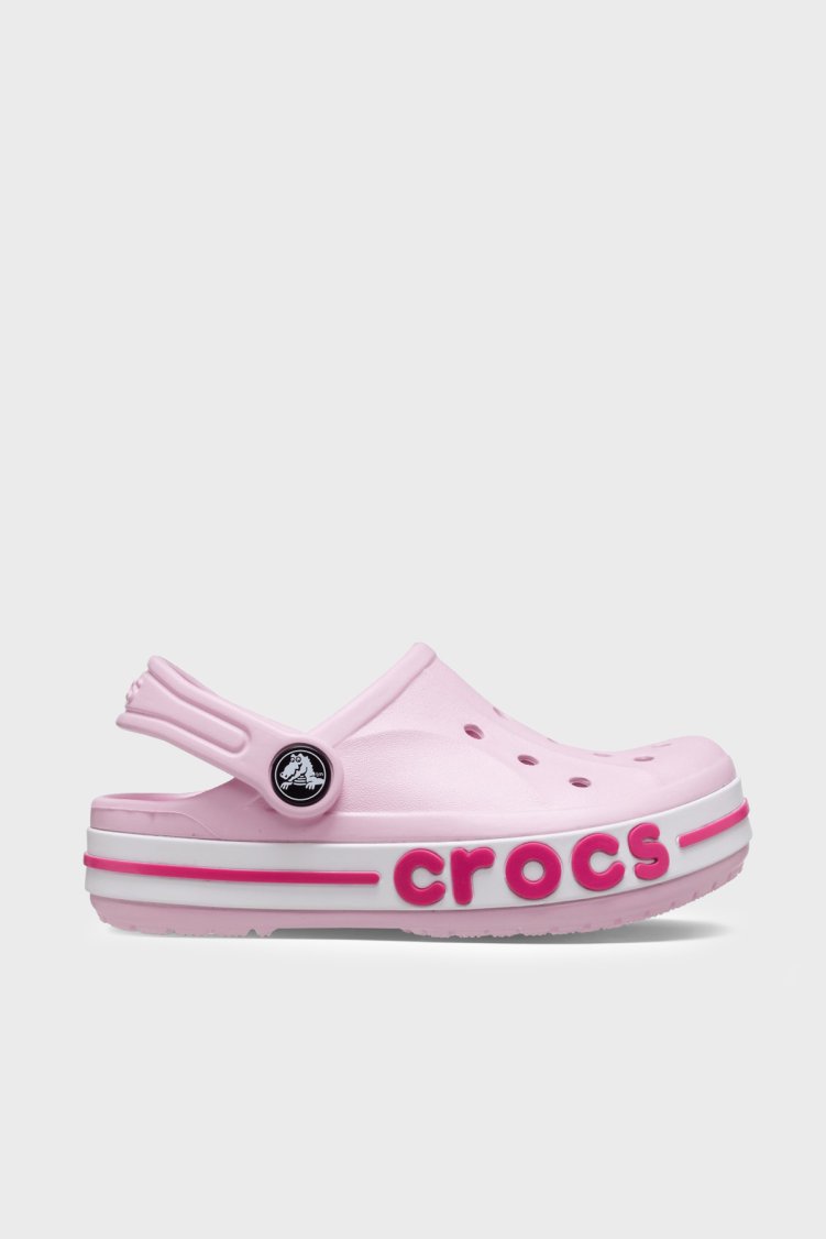 Crocs Bayaband Clog T Logolu Çıkarılabilir Kayışlı Sandalet Kız Çocuk Terlik 207018-6TG AÇIK PEMBE - Crocs