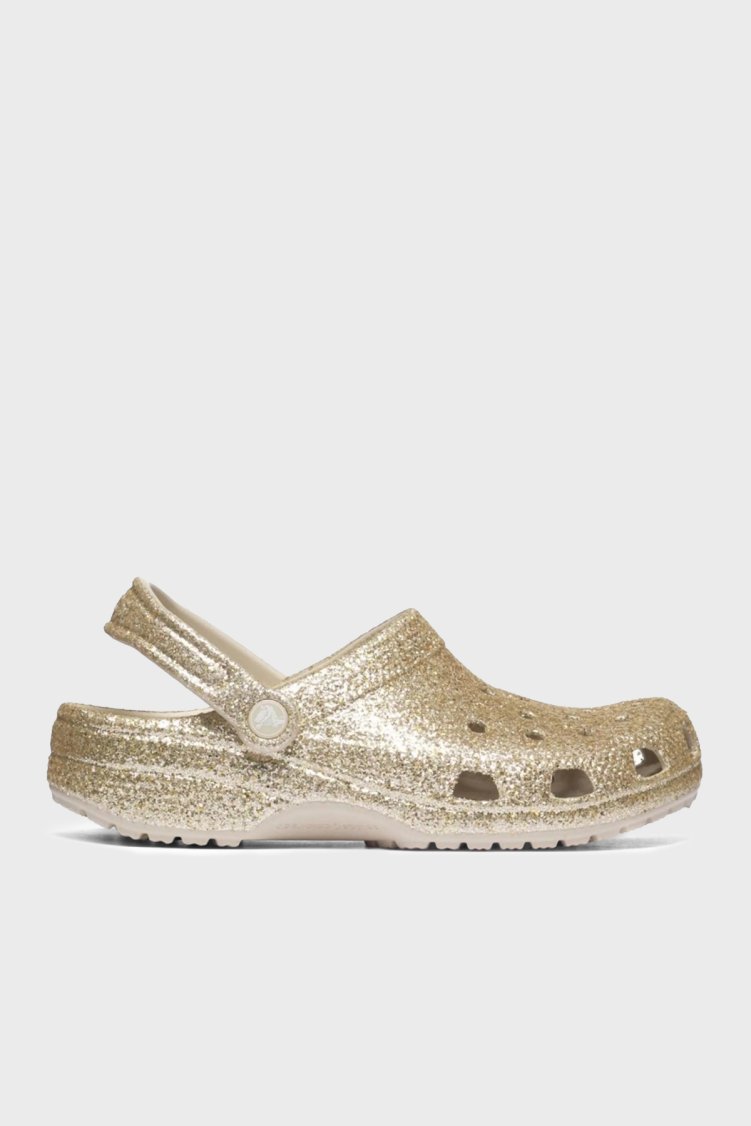 Crocs Classic Chunky Glitter Clog K Simli Çıkarılabilir Kayışlı Kız Çocuk Terlik 211939-0LH ALTIN - Crocs