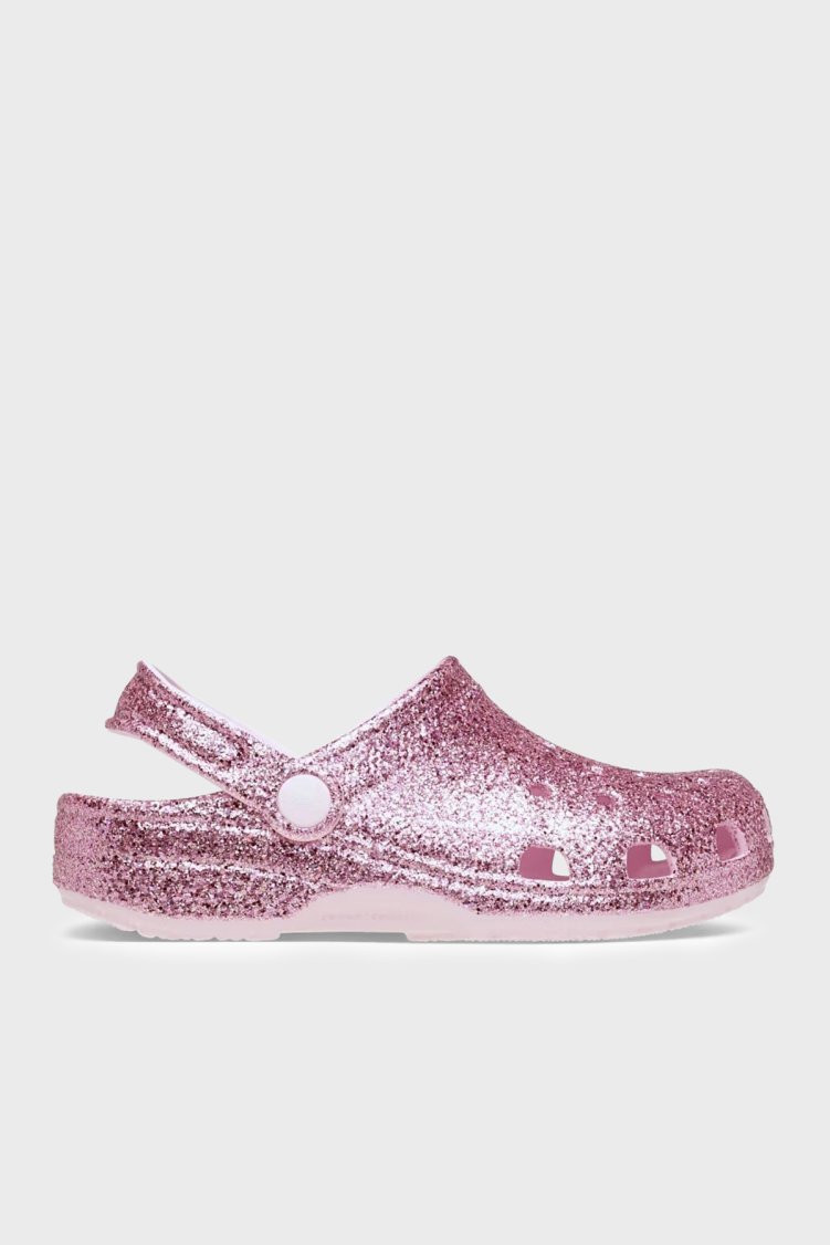 Crocs Classic Chunky Glitter Clog K Simli Çıkarılabilir Kayışlı Kız Çocuk Terlik 211939-6ZW PEMBE - Crocs