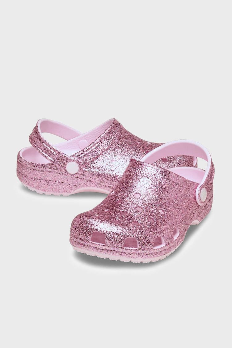 Crocs Classic Chunky Glitter Clog K Simli Çıkarılabilir Kayışlı Kız Çocuk Terlik 211939-6ZW PEMBE - Crocs (1)