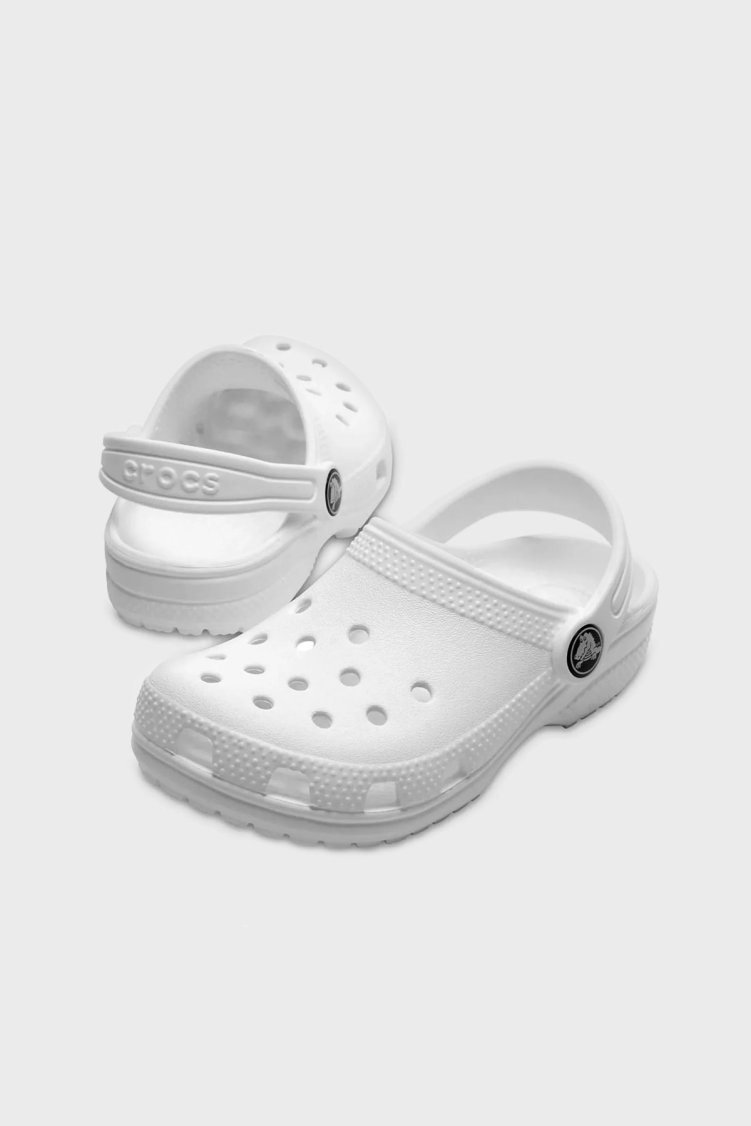Crocs Classic Clog T Logolu Hafif Sandelet Unisex Çocuk Terlik 206990-100 BEYAZ - Crocs (1)
