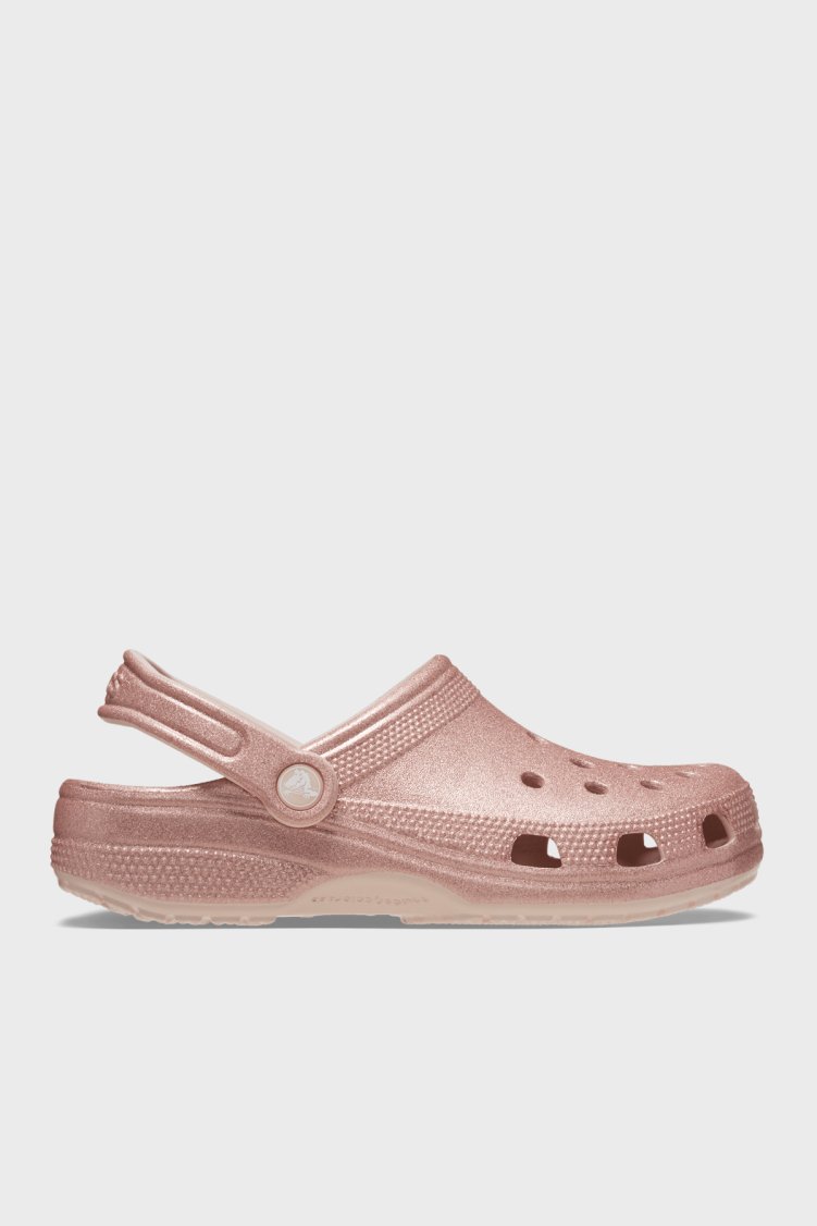 Crocs Classic Glitter Clog Logolu Kadın Terlik 205942-6WV PUDRA - Crocs