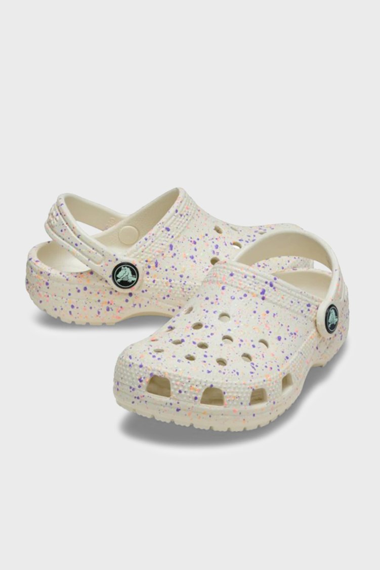 Crocs Classic Glow Paint Splatter Clog Sandalet Kız Çocuk Terlik 212495-2MT BEYAZ - Crocs (1)