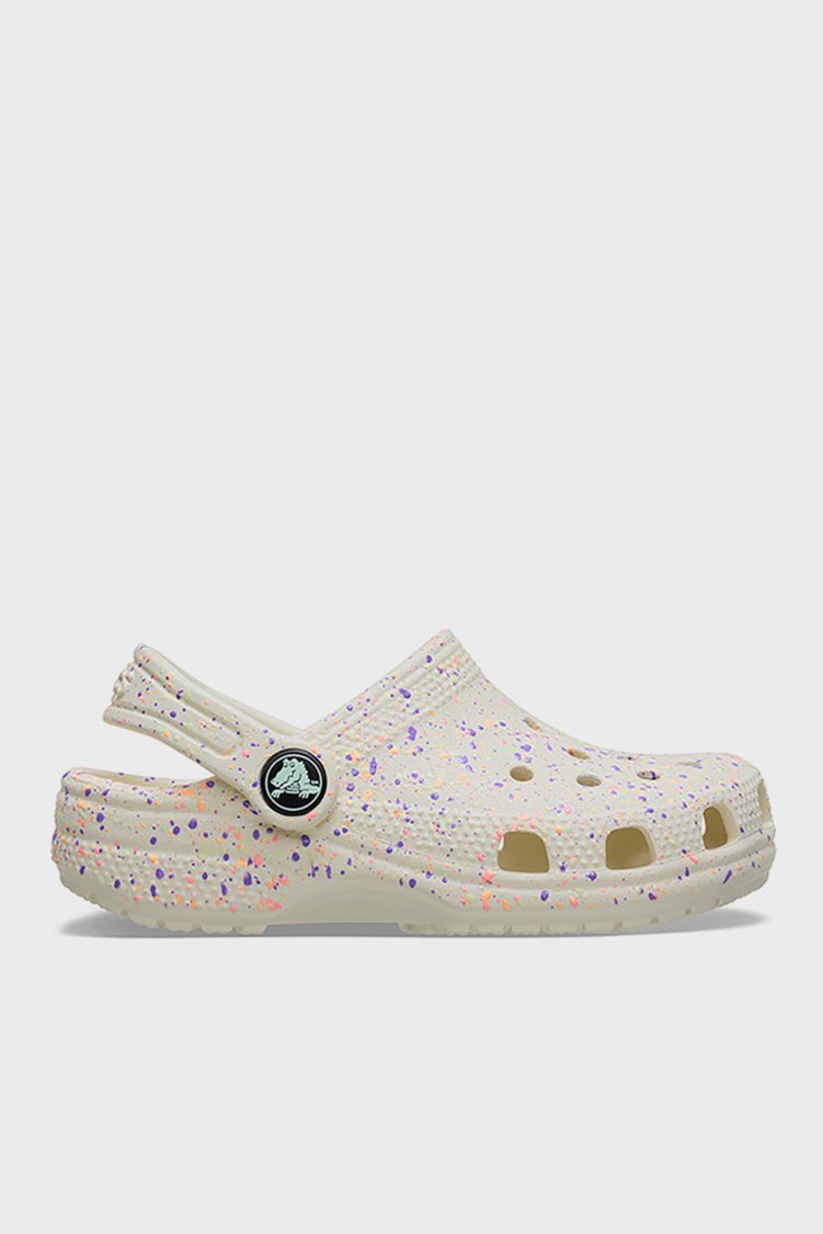 Crocs Classic Glow Paint Splatter Clog T Desenli Unisex Çocuk Terlik 212669-2MT BEYAZ - Crocs