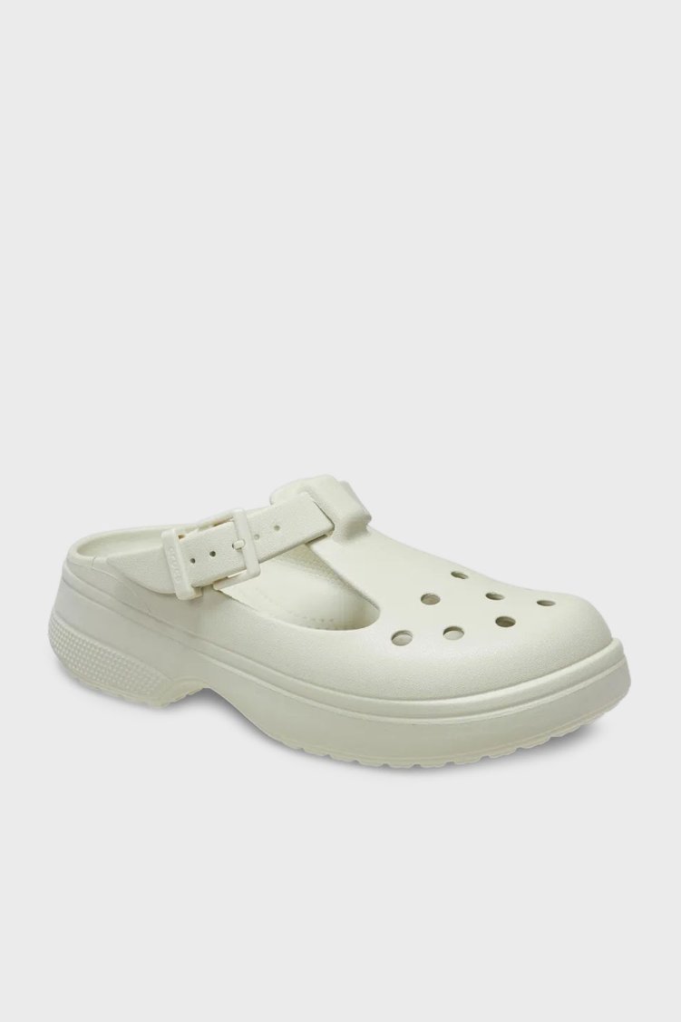 Crocs Classic Mary Jane Clog Ayarlanabilir Kayışlı Kalın Taban Kadın Terlik 210581-0HZ KREM - Crocs (1)
