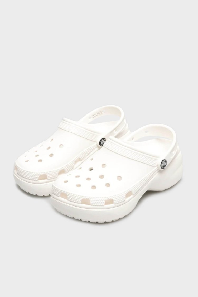 Crocs Classic Platform Clog W Logolu Çıkarılabilir Kayışlı Kadın Terlik 206750-100 BEYAZ - Crocs (1)