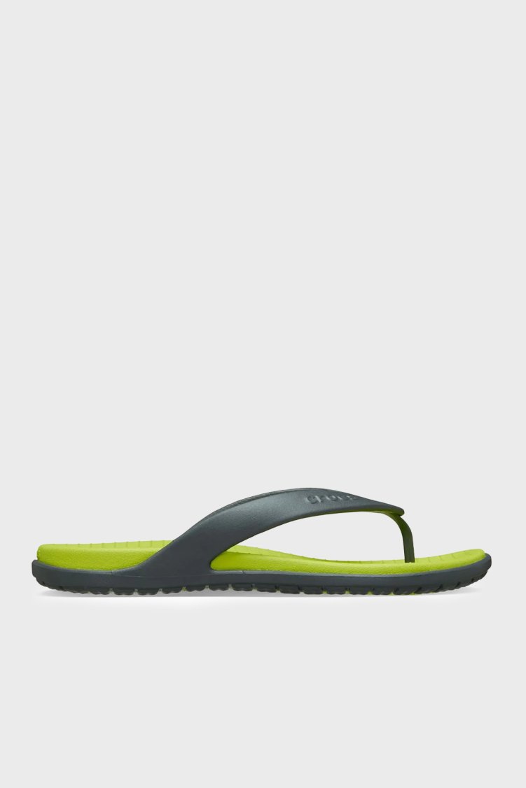 Crocs Coast Flip Logolu Parmak Arası Erkek Terlik 212035-0GG GRİ-SARI - Crocs
