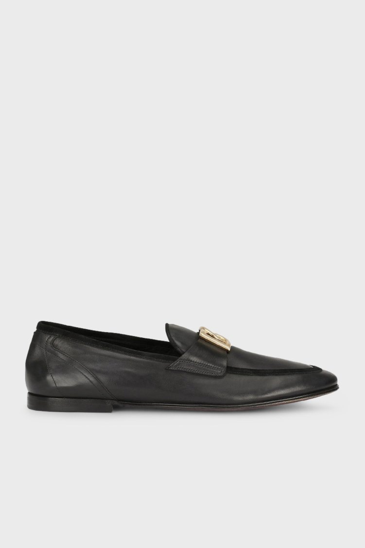 Dolce & Gabbana Deri Makosen Erkek Ayakkabı A50462 AQ993 80999 SİYAH - Dolce Gabbana