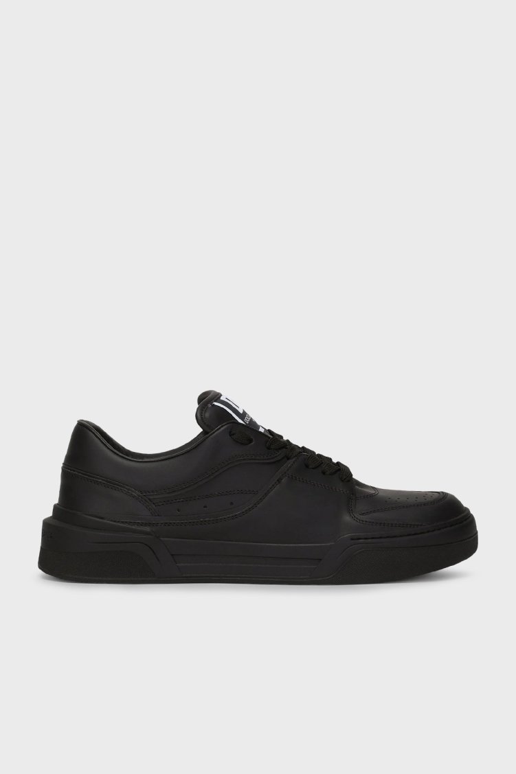 Dolce & Gabbana Hakiki Deri Sneaker Erkek Ayakkabı CS2036 A1065 80999 SİYAH - Dolce Gabbana
