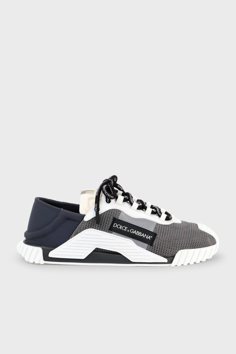 Dolce Gabbana Logolu Deri Sneaker Erkek Ayakkabı CS1769 AJ968 8C717 GRİ - Dolce Gabbana