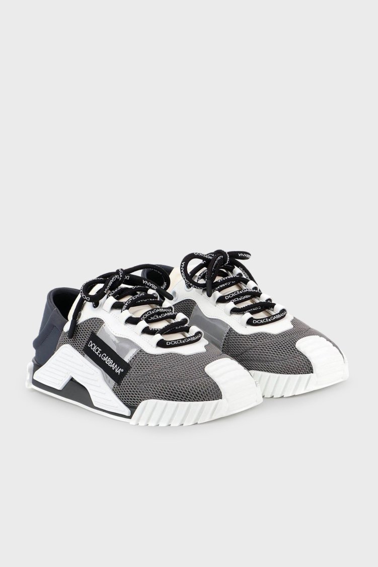 Dolce Gabbana Logolu Deri Sneaker Erkek Ayakkabı CS1769 AJ968 8C717 GRİ - Dolce Gabbana (1)
