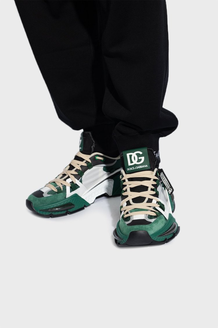 Dolce & Gabbana Logolu Deri Sneaker Erkek Ayakkabı CS1984 AK010 8B612 HAKİ - Dolce Gabbana (1)